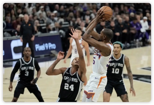 ?？怂?6+9杜蘭特22分 文班缺陣馬刺送太陽4連敗 